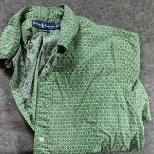 Ralph Lauren Green Paisley Dress Shirt